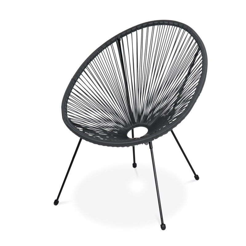 Lemeiux Patio Dining Armchair with Cushion, Grey