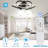 Draevyn 22'' Modern Black Flush Mount Ceiling Fan with Light and Remote Control, 6-Speed Quiet Ceiling Fan for Bedroom, Living Room