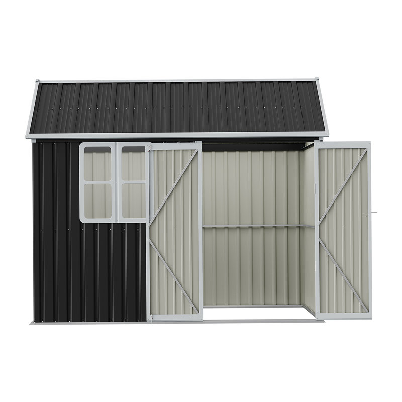  10 ft. W x 8 ft. D Galvanised Steel Steep Slope Tool Shed