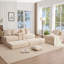 Canapé modulaire convertible 10-en-1, canapé d'angle, canapé-lit convertible au sol, velours côtelé, poche latérale, sans assemblage, bricolage, canapé modulaire en forme de L, 6 coussins, beige-694519337