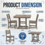 Ensemble bistro 3 pièces toutes saisons en bois antique Hdpe-1167345129