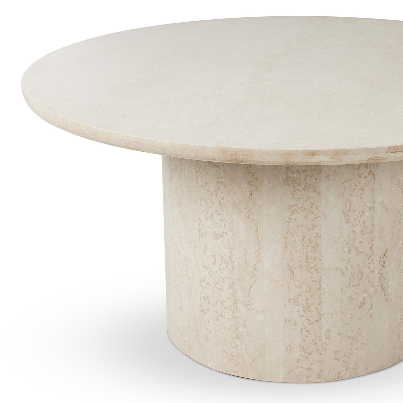 Darrell Round, Cream, 30" H x 60" L x 60" W