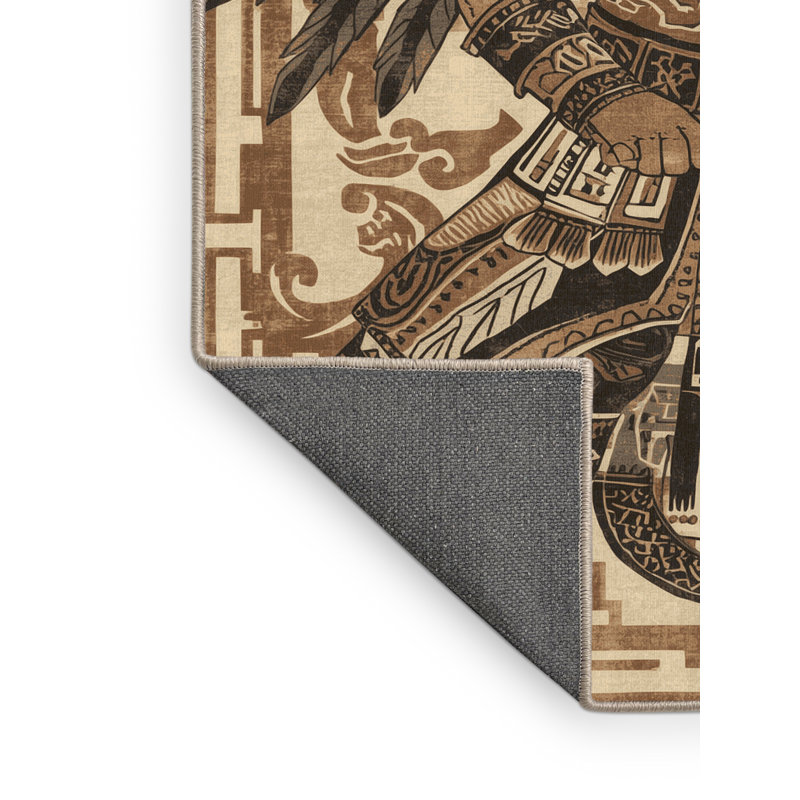 Tapis oriental doux brun moelleux - histoire et civilisation, 3 X 5