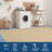 Floral Bordered Kitchen Rug – Minimalist, Non-Slip, Washable for Hallways, Entryway, Bedroom (Light Blue)-158709365