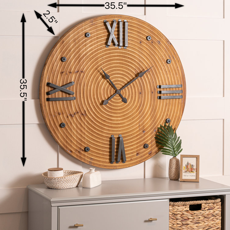  12 Inch Silent Wall Clock, Birch Tree Trunk Clock