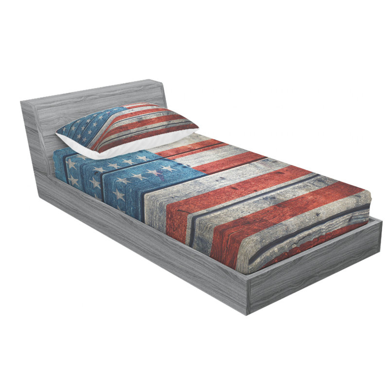 Microfiber Striped Sheet Set, Twin XL Sheet Set with Fitted Sheet