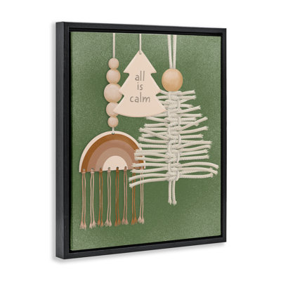 Cadre flottant All Is Calm Boho Ornaments, design par Jilly Jack Designs