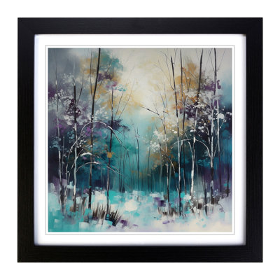 Winter Forest Colour Field No.2 - Single Picture Frame Print on Wood