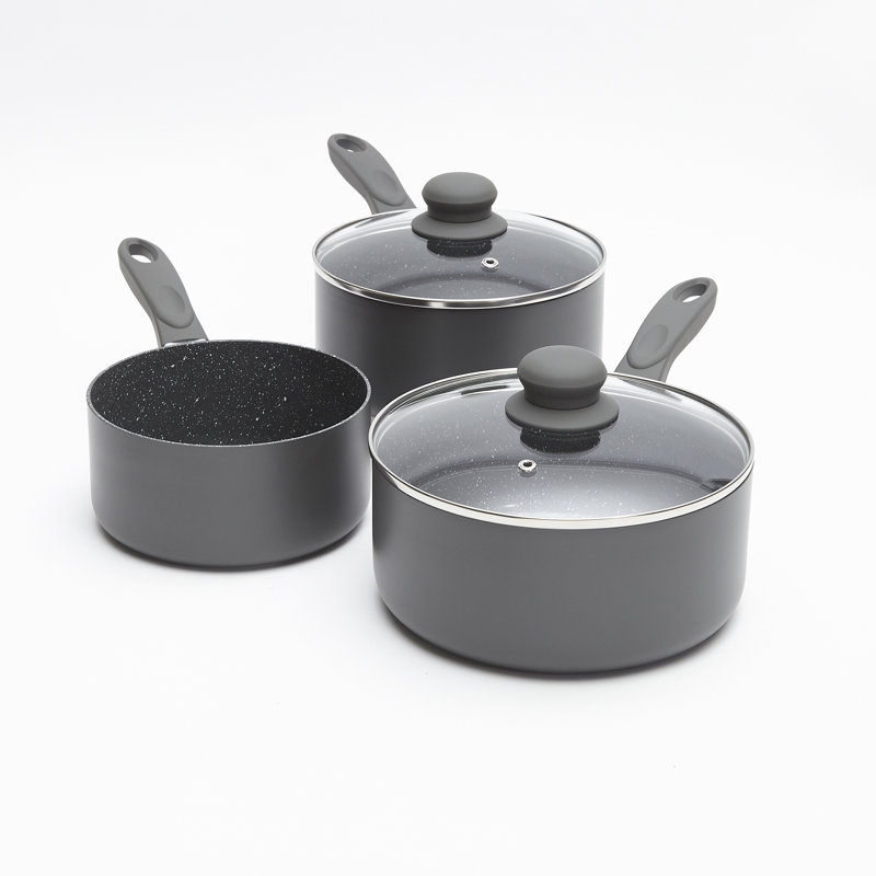 5 Piece Aluminium Grey Non-Stick Cookware Set