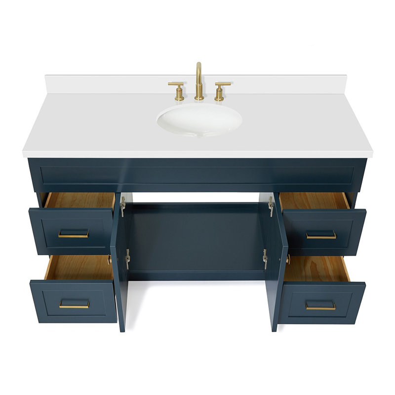 Ensemble de meuble-lavabo simple 61 po Abell, Bleu minuit
