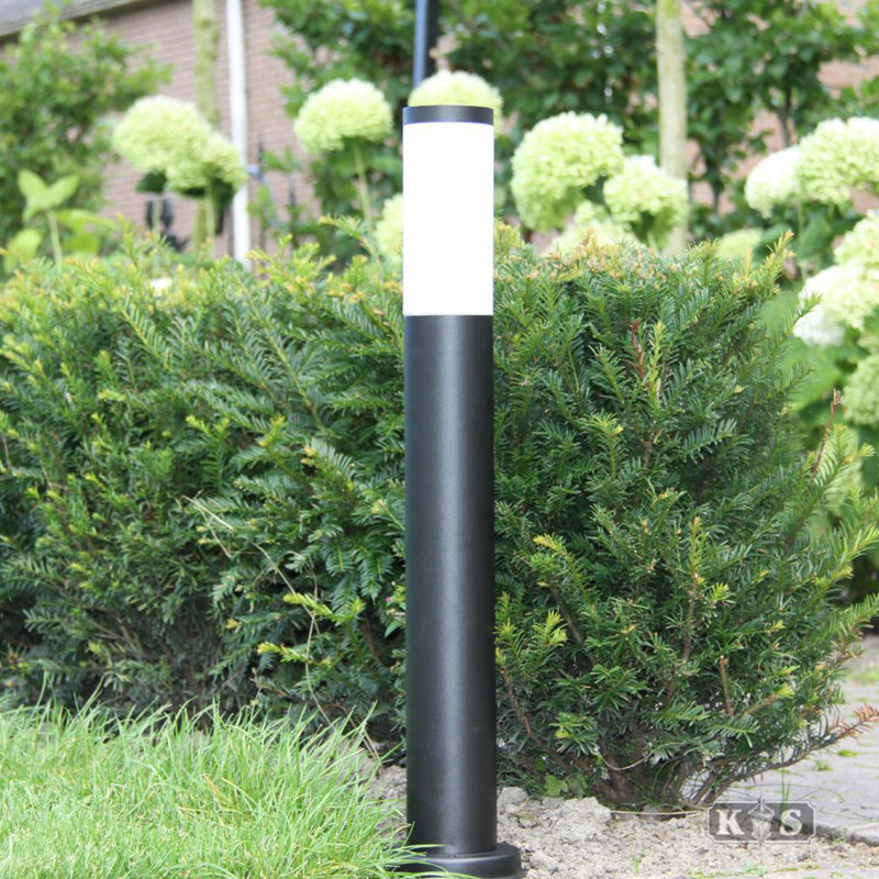 Stilo Black Steel Pathway Light, 65cm H x 7.6cm W x 7.6cm D