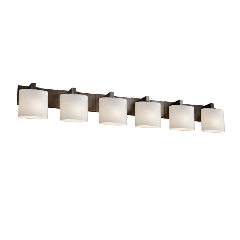 Éclairage pour meuble-lavabo 6 lumières Casson, Opale, Chrome poli