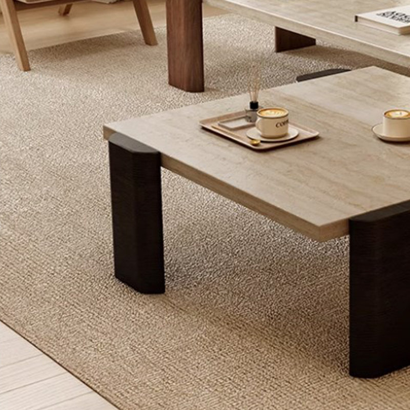 Minimalist and niche design coffee table, 14.96" H x 35.43" L x 35.43" W, Black