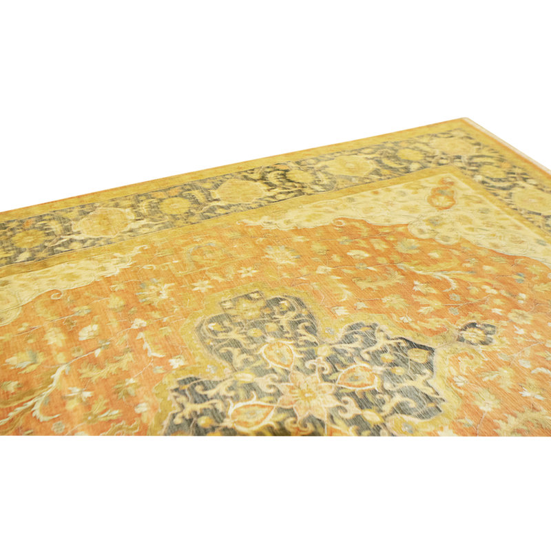 High-Quality Hand-Knotted Rust And Black Area Rug