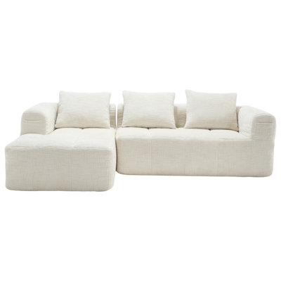 2 - Piece Chenille No Frame Compressed Sectional