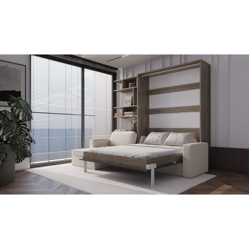 Neidelin Upholstered Bed, Beige/Grey/Cream