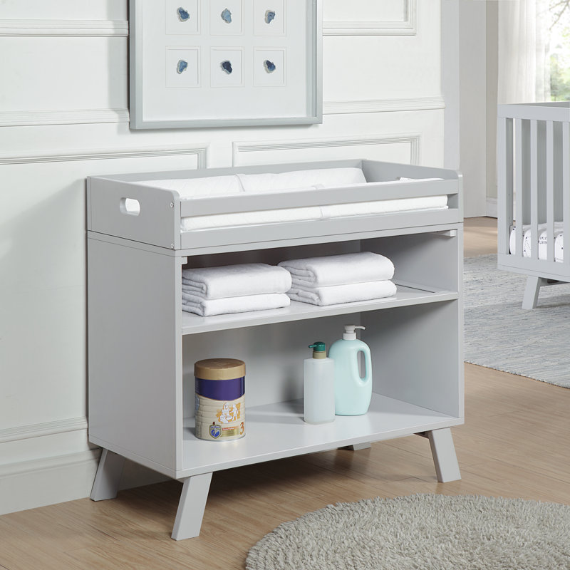 Livia Multipurpose Changing Table with Removable Tray, Gray