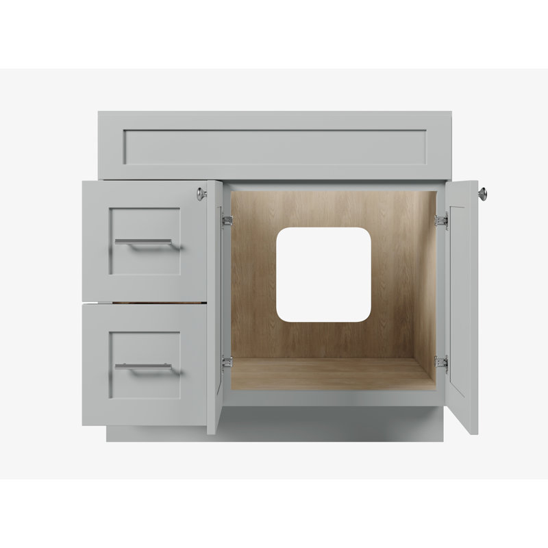 Meuble-lavabo de 36 po avec tiroir de gauche Disar, Gris
