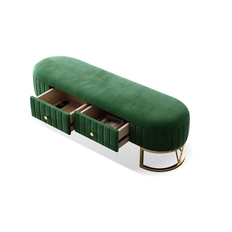 Banc avec revêtement, Vert, H 16,93 po x l 55,12 po x P 17,72 po
