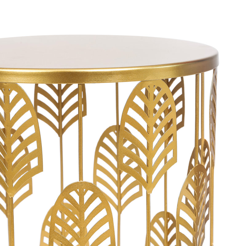 Set Of 2 Metal End Table, Gold