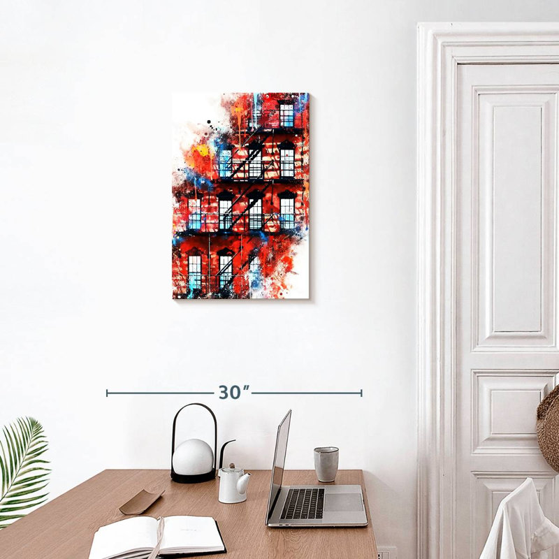 Façade aquarelle Lilie, H 24 po x l 16 po