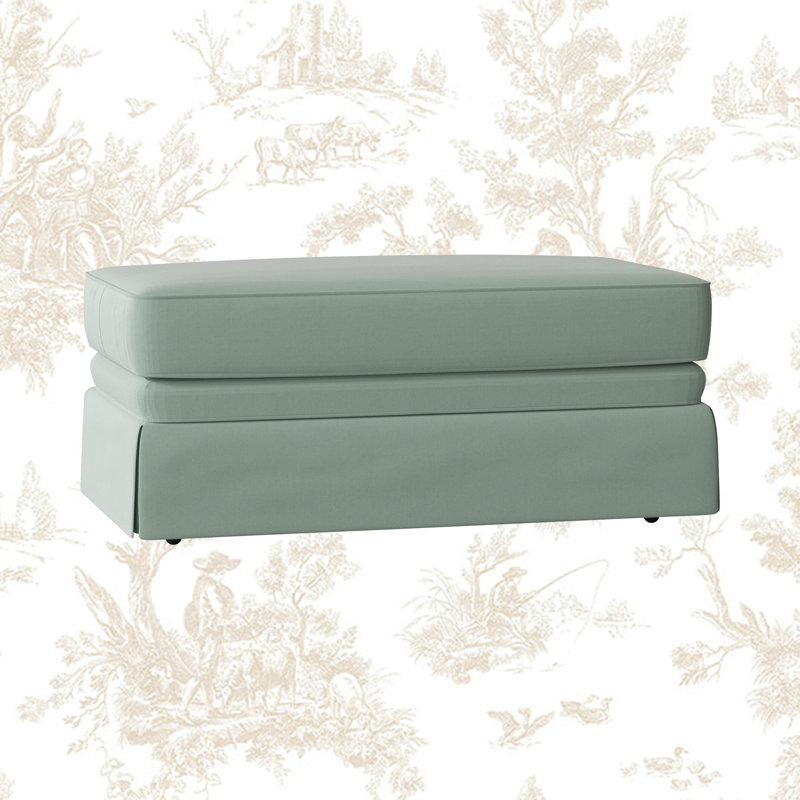 Atterbury Upholstered Ottoman, Bayou Spray Canvas