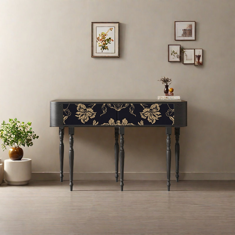 Console rétro avec 2 tiroirs, H 31,5 po x l 47,24 po x P 15,75 po