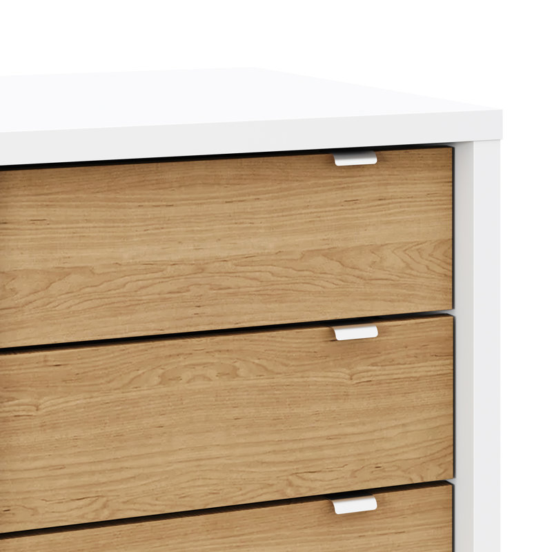 19'' Wide File Cabinet, White/Natural Maple