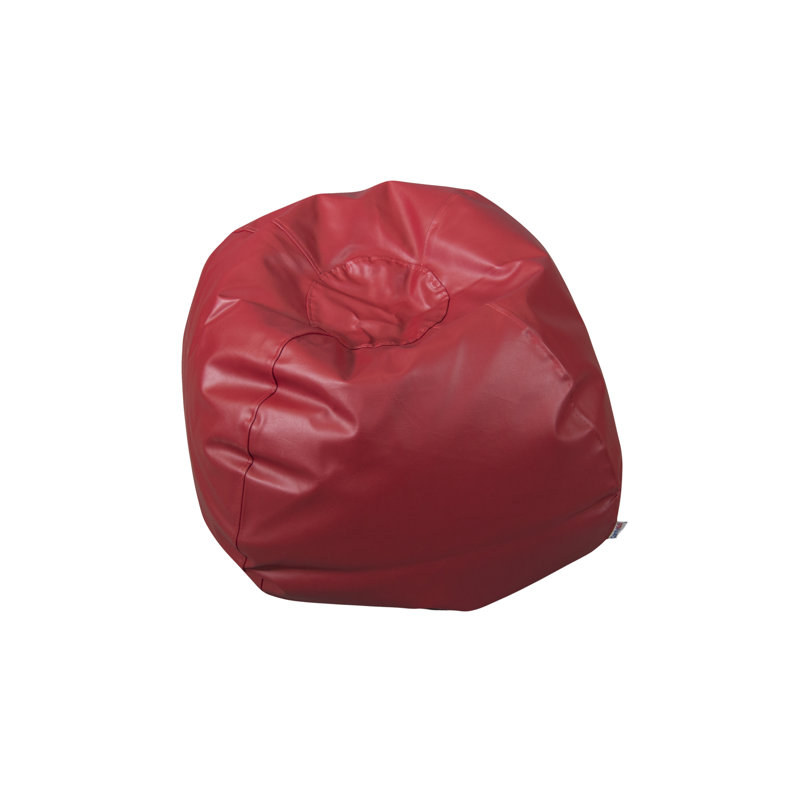 Fauteuil à billes classique en similicuir, Similicuir vinyle rouge