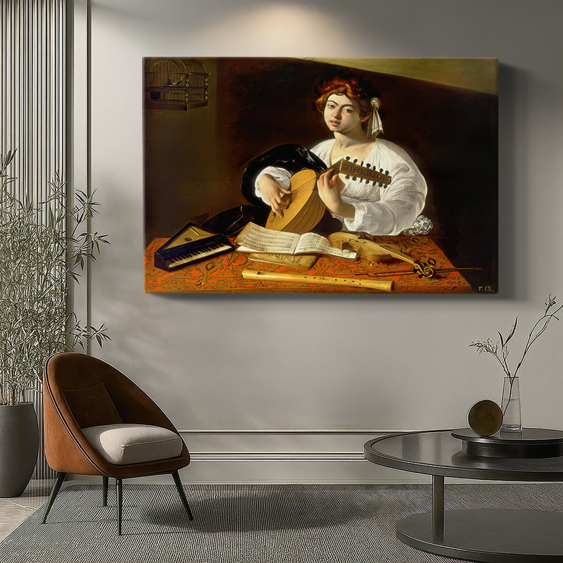 Caravage «The Lute Player (Wildenstein / Badminton Version)», reproduction d'art sur toile de qualité musée, 8 x 12