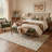 Floral Deer Vintage Machine Washable Beige / Green Indoor Area Rug with Non-Slip Backing-732950692
