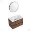Meuble-lavabo mural 30 po avec lavabo en céramique noire-100166303