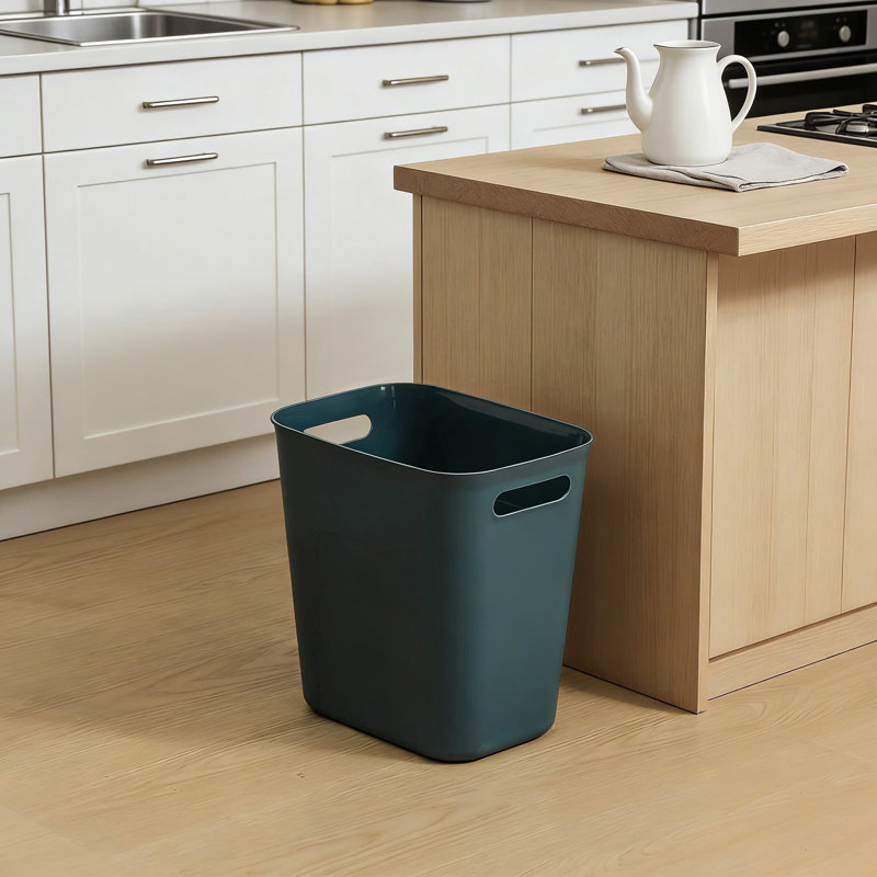 Small Rectangular Trash Can 3-Pack, 3.5 Gallon Wastebasket For Bathroom, Kitchen, Office, And Dorm - Space-Saving Design With Durable Plastic Construction