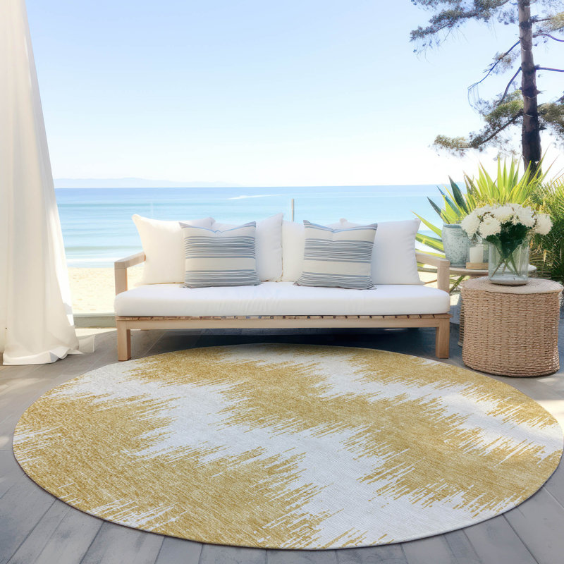 Malek Indoor/Outdoor Area Rug with Non-Slip Backing, Round 8'