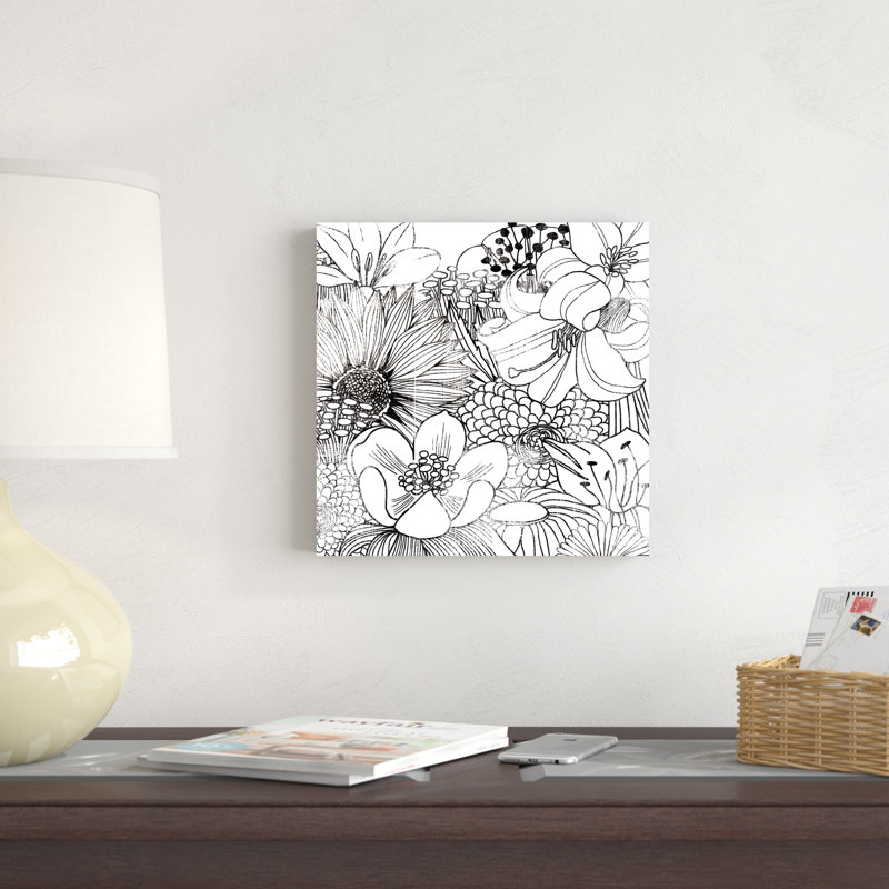Contemporary Garden II - noir et blanc, H 12 po x l 12 po x P 1,25 po