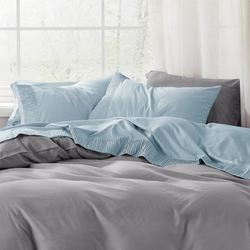 Ensemble de draps en microfibre de polyester pour literie Hotel Luxury, Bleu ciel