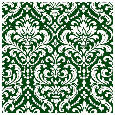 Green White Damask Comforter
