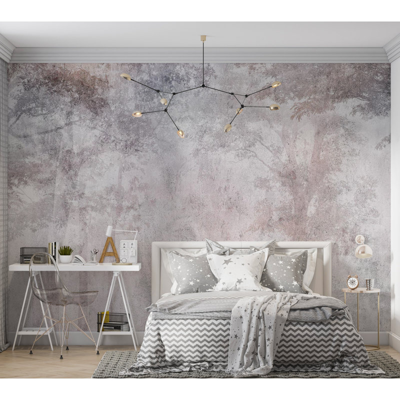 Papier peint botanique - Murmure de forêt, L 82 po x l 118 po
