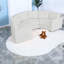 Canapés d'angle modulaires incurvés, structure en bois et chenille 6 places, salon moderne-711215094