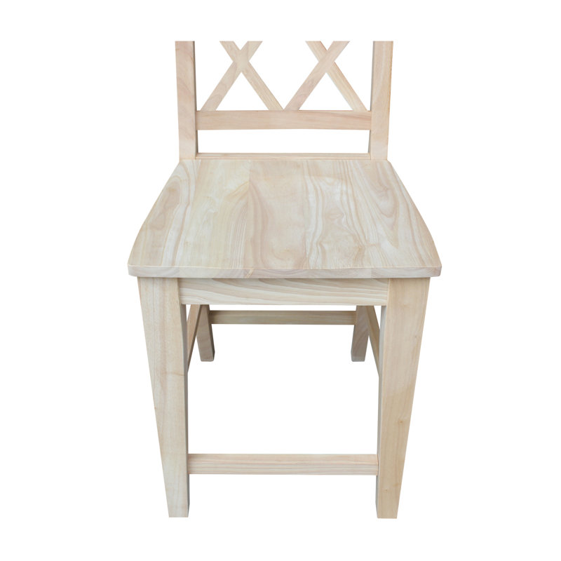 Kindelan Solid Wood Counter Stool, Unfinished
