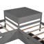 Lit plateforme gris en forme de L avec bureau, lit gigogne et tiroirs - Construction et lit simple, pour chambre à coucher soignée-2043928039