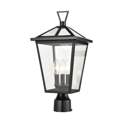 Lampadaire d'extérieur 3 lumières de 19 po de hauteur Main Street - Noir