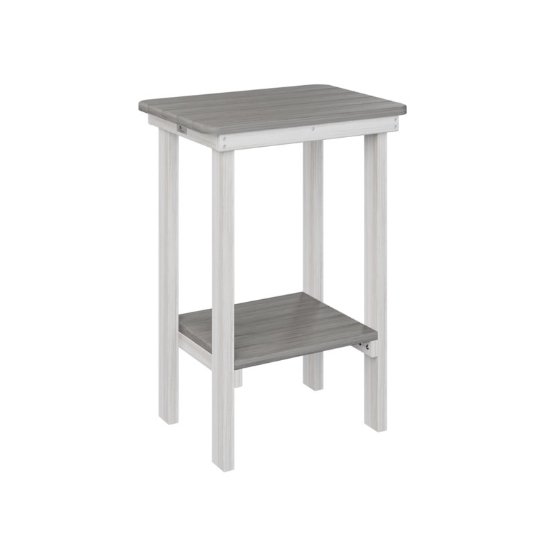 Berlin Gardens Rectangular End Counter Table, Driftwood Gray, Seashell