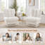 White Teddy Fleece Swivel Accent Chair, 360° Rotation Single Lounge Armchair, Ergonomic High Back Reading Chair, Thick Sponge Padded Leisure Chair for Bedroom Living Room, 300lbs Weight Capacity