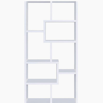 Bibliothèque géométrique blanche à huit niveaux