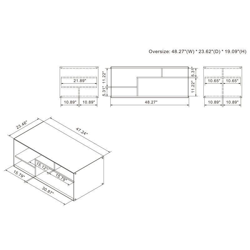 Table basse avec rangement Glazer Block