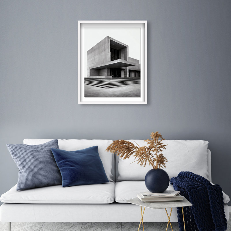 Structural Solitude Framed Graphic Art, 31.5"H x 25.5"W, White Shadowbox