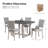 Modern 5-Piece Solid Wood Dining Table Sets For 4, Kitchen Table Set With 4 Upholstered Chairs-1340643383-1340643381