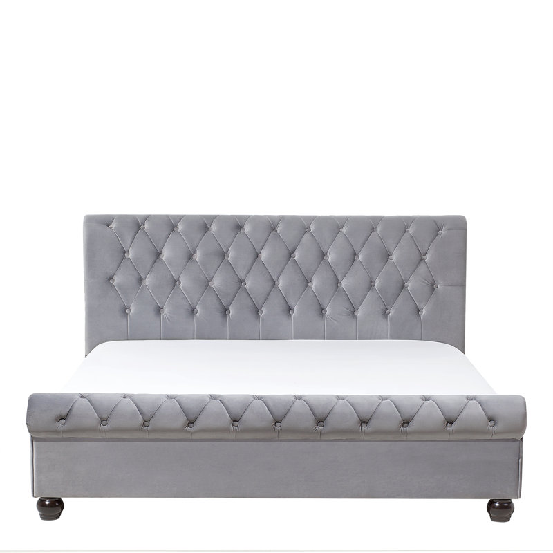 Mitzi Upholstered Bed, Super King (6'), Grey