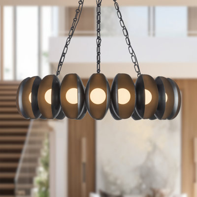 Cortez 37-in Urban Bronze dimmable LED Chandelier